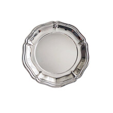 Bandeja Redonda Prata Vintage Embossada Prato de Servir para Sobremesas Organizador de Armazenamento de Joias Prato de Lanches 20,3cm 8polegadas