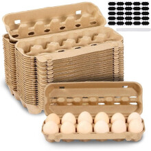 25-Pack Empty Egg Cartons 12 Count,Natural Paper Pulp Egg Cartons Bulk for Eggs Storage for Farm, Kitchen, Organizing