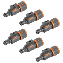 6 Connettori per Tubo da Giardino con Valvola di Controllo, Valvola di Intercettazione A Sgancio Rapido In Linea, Adattatore per Tubo Flessibile.