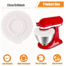 Silicone Mixer Bowl Cover 4.5-5 Quart Universal Guard Lid for Stand Mixer Baking Cream Kitchen Supplies Black