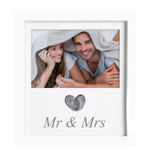Cadre Photo de Mariage avec Empreinte Digitale en Forme de Cœur et Kit D'Encre, Cadeau de Fiançailles pour les Couples, Souvenir de Mariage
