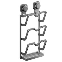 3-Tier Pot Lid Holder - Cabinet Door Organizer Kitchen Rack with Adjustable Dividers, Metal Lid Holder with Wall Mount
