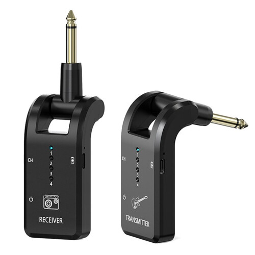 Wireless Guitar System 2.4 GHz with 8 Channels Rechargeable Wireless Audio System Guitar Transmitter Receiver 1to1