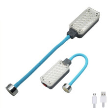 Luz de Trabajo Portátil de Mano con Imán en la Parte Inferior, Manguera Flexible, Linterna Recargable para Mantenimiento y Camping Al Aire Libre