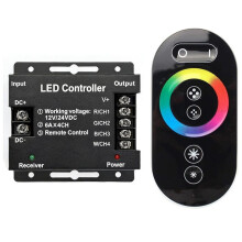 RGBW LED Dimmer für , Dimmer für mit RF-Dimmbaren Schiebefernbedienung PWM 12V-24V 24A Schalter Dimmer Steuerung