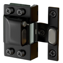 Hydraulic No-Drill Glass Hinge for Wine Showcase Bookcase Cabinet Black