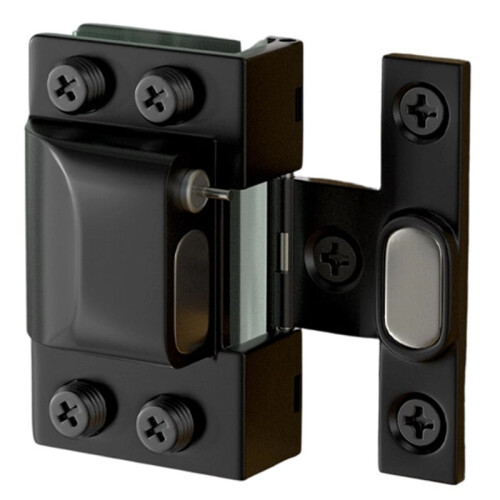 Hydraulic No-Drill Glass Hinge for Wine Showcase Bookcase Cabinet Black