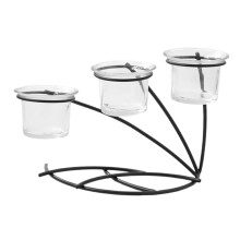 Elegant Iron Candleholder Set, Modern Black Candlestick Holders for Home Decor, Dining Table Centerpiece