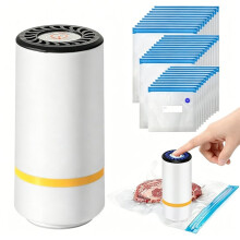 Vacuum Sealer Pump Electric Air Pump Rechargeable Automatic Sealing Machine with Reusable Vacuum Sealer Bags