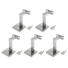 Supports de Main Courante Carrés pour Escalier, avec Vis (Lot de 5) (Nickel Satiné)