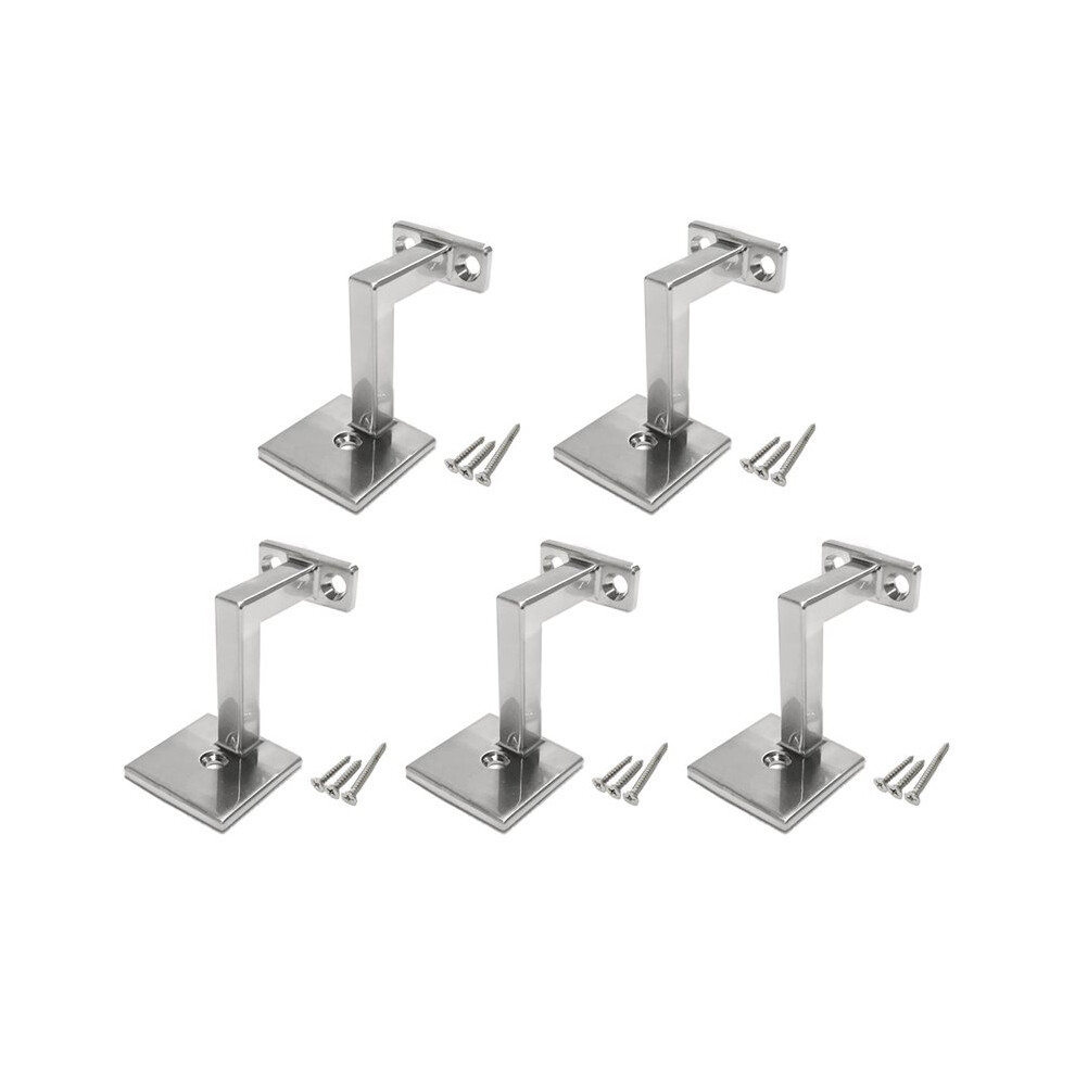 Square Handrail Brackets For Staircase Stair Railing Brackets With Screws (Pack Of 5) (Satin Nickle) 6031298948815