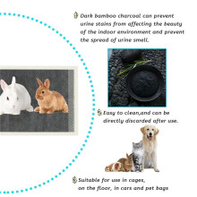 100 Pieces Rabbit Pee Pads,Disposable Cage Liners Black Carbon Super Absorbent Odor-Control,Bunny Potty Training Pad