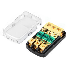 3-Way ANL Fuse Holder Block 0/2/4 Gauge in to 4/8/10 Gauge Out 60A for Auto Audio Car Redio Accessories