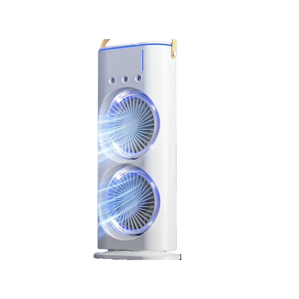 1 Pc Usb Portable Dual- Fan Air Cooler, High-Power Desktop Cooling Fan For Office, Dormitory, Bedroom And Home Use 6033366437245
