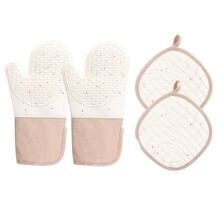 2 Set Oven Gloves, Cute Silicone Oven Gloves, Heat-Resistant, Washable Cooking Gloves, Kitchen Baking Utensils