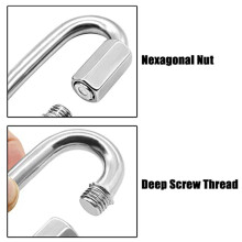 12 Pack Quick Link 5/32 Inch Heavy Duty Carabiner D Shape Chain for Camping Hiking Outdoor Equipment Locking