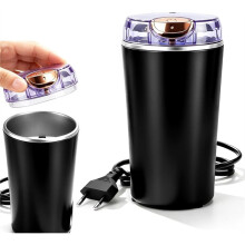 Elektrische Kaffeemühle 250 W, Elektrische Kaffeemühle für Kaffeebohnen und Gewürze, Edelstahlmühle EU-Stecker
