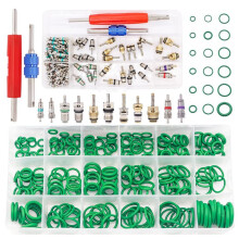 Car A/C Repair Kit 372PCS O-Ring Seals Kit +A/C Valve Core Assortment with Remover Tool
