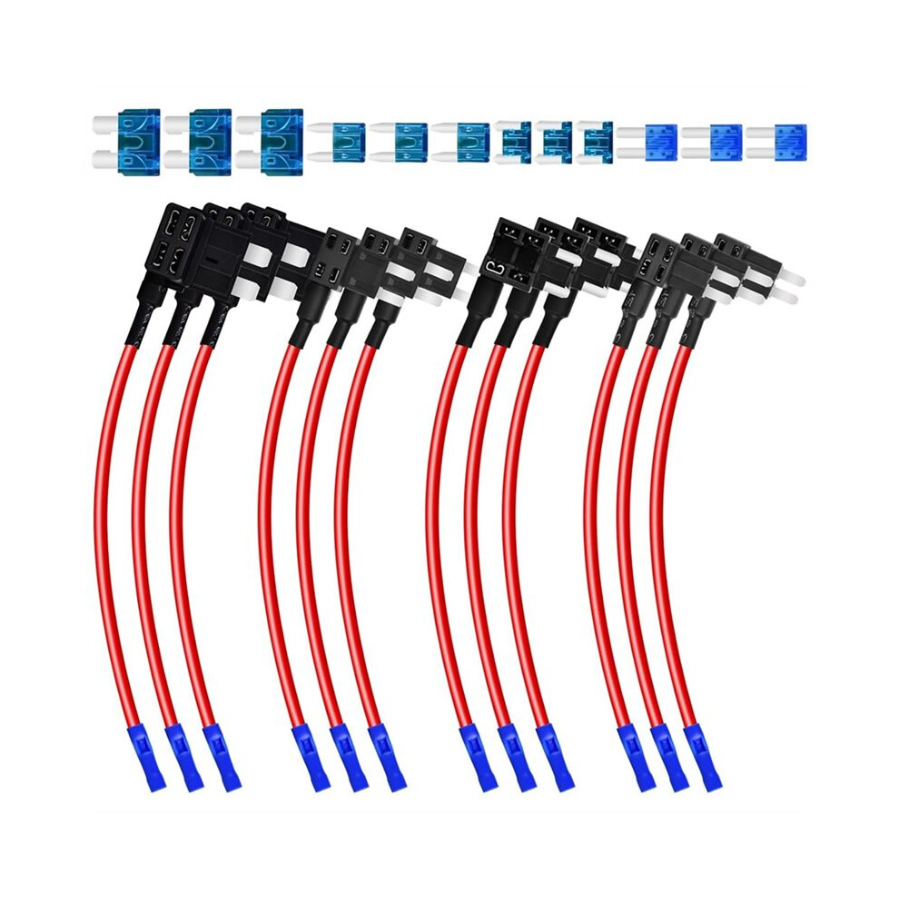 12 Pack Micro2 Add-A-Circuit Fuse Tap Kit 12V Car Fuse Adapter With Wire For Dash Cam Led Accessories 6032218082190