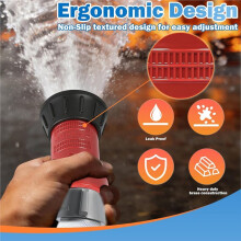 1-1/2" NST/NH Fire Hose Nozzle Spray Polycarbonate Jet Fog Industrial Fireman 1.5" Nozzle 75 Gpm Fire Equipment FHSN02