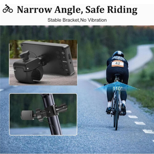 Espelho Retrovisor para Bicicleta com Tela de 4,3 Polegadas, Visão Noturna e Resolução 1080P, Ideal para Bicicletas Elétricas.
