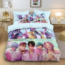 (Double 200*200cm) Duvet Cover For Kpop Demon Hunters Series Printed Bedding Cartoon Pillowcase