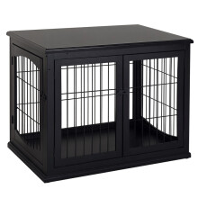 Jaula para perros de exterior, mueble para mascotas, transportín para perros de interior, madera MDF, clase E1, 3 puertas con cerradura