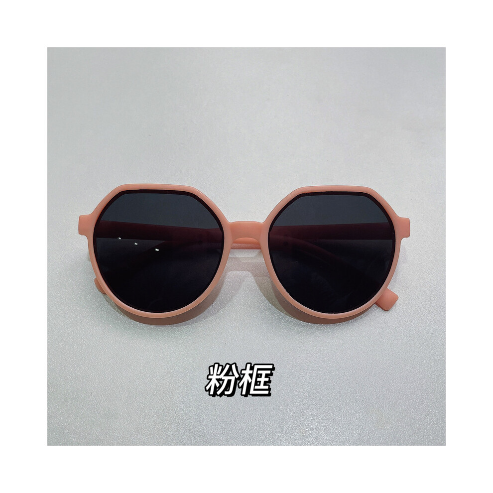 (Pink frame) New children's glasses retro trendy street style sunglasses sunshade children's sunglasses