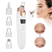 (WHITE) Electric Pore Cleaner & Blackhead Remover, Professional Deep Cleansing Vacuum Device for Facial Skincare, Pore Refining Tool