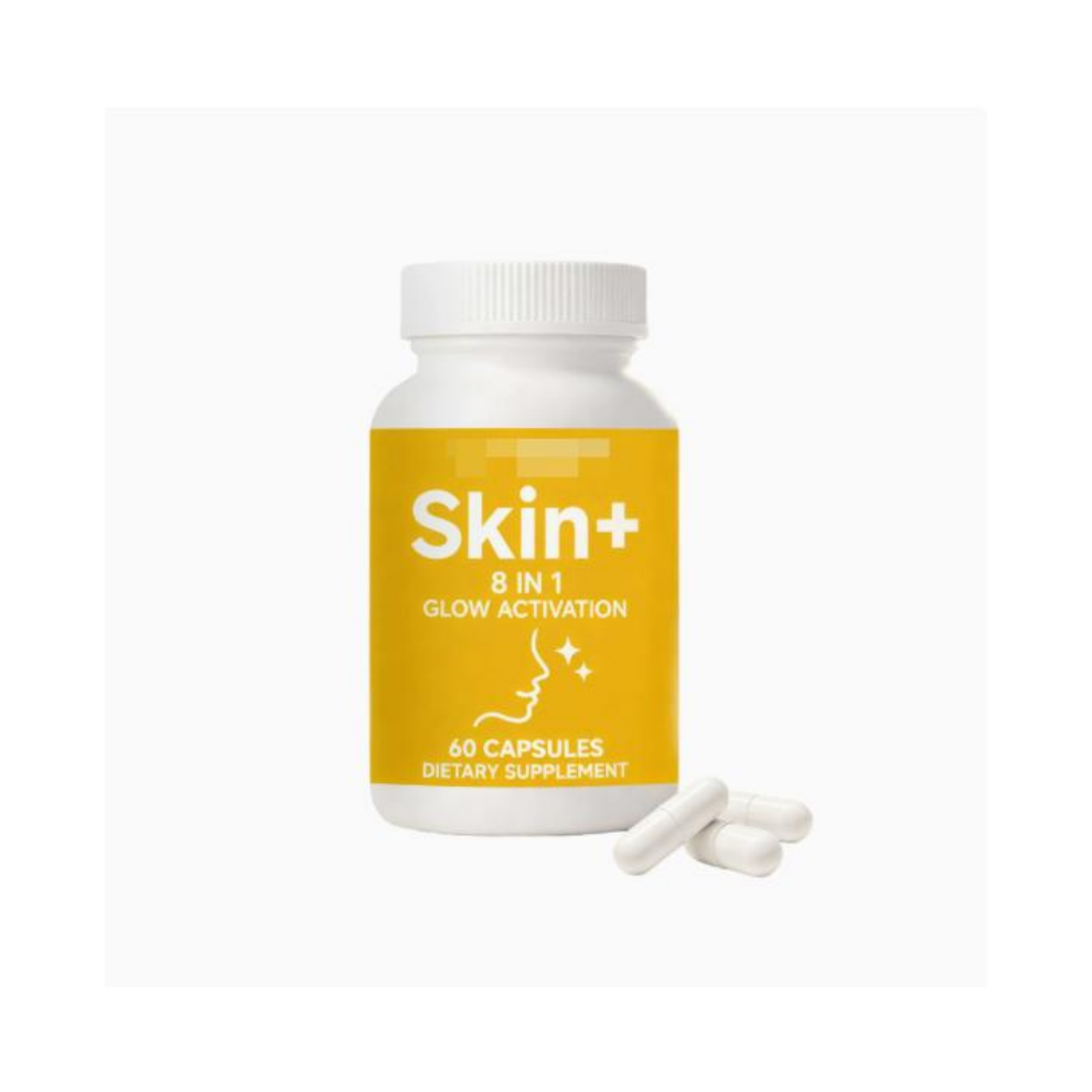 (60 Count (Pack of 1)) Skin+ 8-in-1 Activation Capsules, Antioxidant Skin Supplement with Vitamin C E, Niacinamide & Collagen
