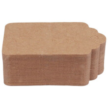 1 pacchetto Rustic 40mmx70mm smerlato carta di carta, modifica in Bianca Marrone, Tag DIY, Targhetta per i bagagli, Prezzo Label - Piccola (50