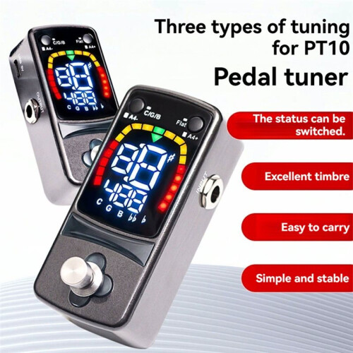 Gitarrstämningspedal True Bypass Single Effect Tuner Pedal med Färgdisplay för Elgitarr Kromatisk Pedalbräda 1