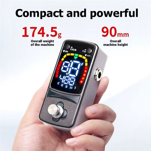 Gitarrstämningspedal True Bypass Single Effect Tuner Pedal med Färgdisplay för Elgitarr Kromatisk Pedalbräda 2