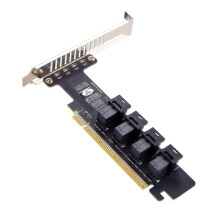 PH49 PCIe 4.0 X16 to 4-Port U.2 Expansion Card Supports X4 X8 X16 Motherboard Slots with PCIe Bifurcation Split Function