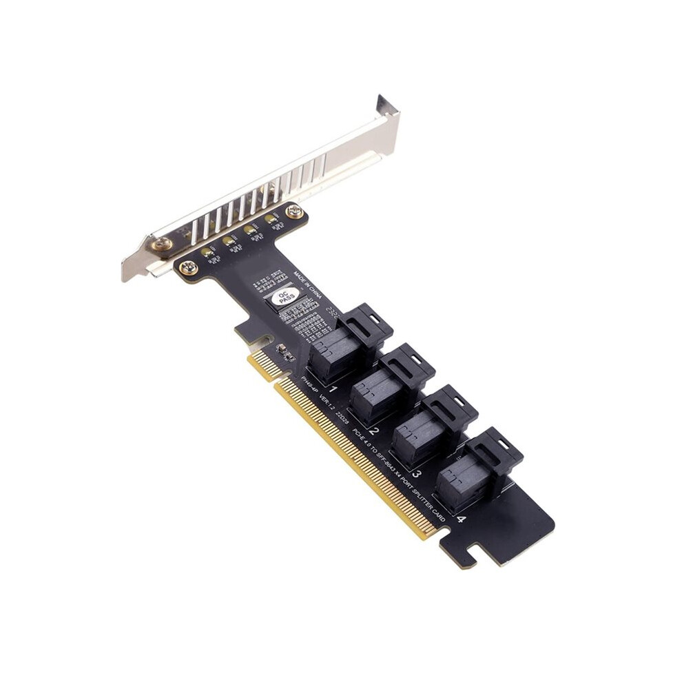 Photos - Other Components PH49 PCIe 4.0 X16 to 4-Port U.2 Expansion Card Supports X4 X8 X16 Motherboard Slots with PCIe Bifurcation Split Function