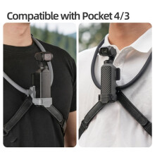Neck Mount for OSMO Pocket 4 Chest Mount POV/Log Video Selfie Stand Hand Free Neck Holder for Pocket 3/4 Gray