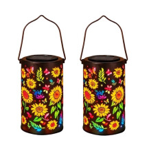 2Pcs Sunflower Glow Solar Garden Lantern LED Colorful Sunflower Solar Powered Lights for Yard, Garden Pathway Decor