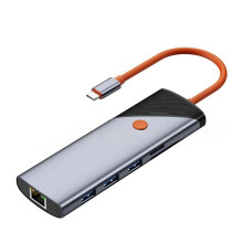 8-in-1 USB-C-Dockingstation: USB-C-Hub mit -Kompatiblem 4K-Monitor (60 Hz, 1000 Mbit/S) und Bildschirm-Aus-Taste für Laptops