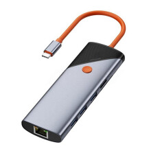 9-in-1 USB-C Dockingstation TYPE-C HUB Naar -Compatibel 4K 60Hz 1000Mbps met Schermuitschakelknop voor Laptop