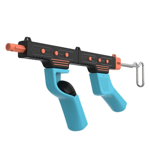 2-in-1 Split Game Gun Controller Convertible Blaster with Shoulder Stock for Handheld Gaming Console 2