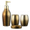 Rose Gold Ceramic Bathroom Accessories Set with Lotion Bottle and Soap Dish 1