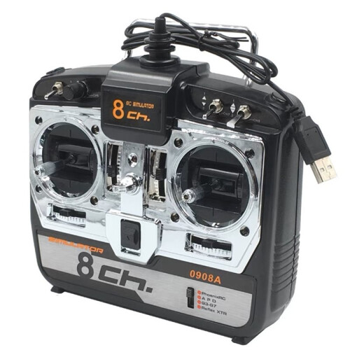 8CH RC Simulator 3D Flugzeug Multicopter Quad Simulator für RC Drohne mit USB Flugcontroller für PC Training Spiel A