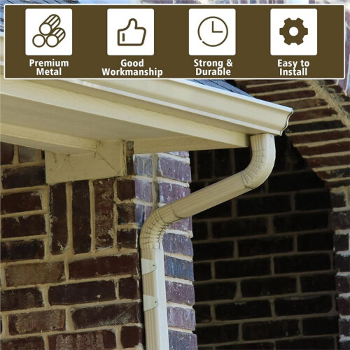 4 Pcs Gutter Downspout Straps Downspout Pipe Clip Hidden Bracket, Aluminum Rain Gutter Straps for Secure Wall Mounting