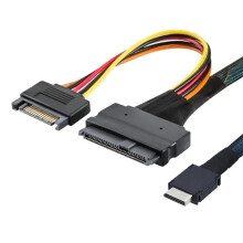 PCIe OCulink SFF-8611 Till U.2 SFF-8639+15P Hög Hastighets Datatransferkabel för Datacenter Designutvidgning 0.5M