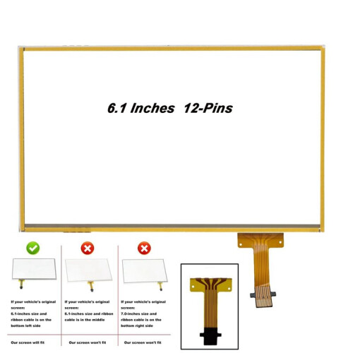 Tela LCD Digitalizadora Sensível Ao Toque de 6,1 Polegadas com 12 Pinos para  RAV4 com Botão APPS 86100-0R060 86100-0R070 (Sem LCD) 1