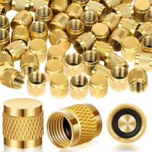 1/4 Flare Cover, Round Brass with Neoprene O-Ring Seal, HVAC Valve Cover, Refrigerant Lock Cover, HVAC Lock Cover 30PCS