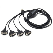 USB zu 4-Port -232 Konverter (für FTDI-Chip) USB V2.0 zu DB9 RS232 Seriell Kabeladapter