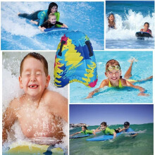 Inflatable Surfboard with Handle for Beach Surfing Swimming Floating,Portable Bodyboard Pool Float Summer Water Sport