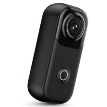 Caméra D'Action 4K Wi-Fi Ultra HD avec Support Vélo, Dragonne, Etc. - Caméscope à Clip Dorsal pour Forces de L'Ordre en Extérieur - Noir