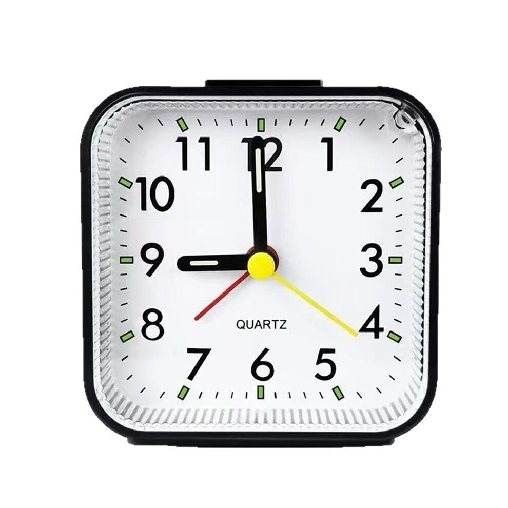 Saudism Small Analog Travel Alarm Clock,Battery Operated Desk Shelf Clock,Quieter Bedside Alarm,Easy-To-Read For Bedroom Kitchen